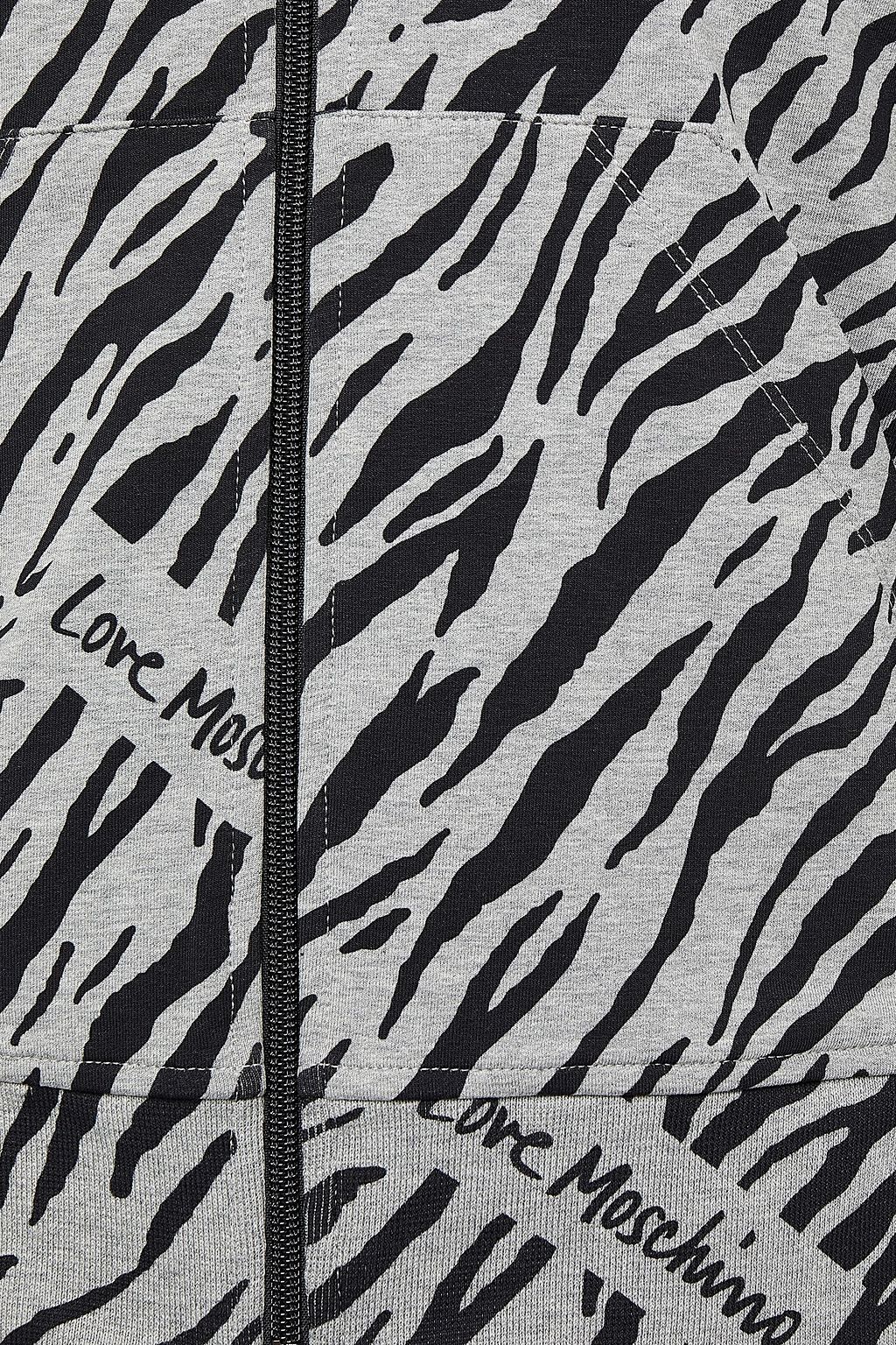 LOVE MOSCHINO Printed French cotton-blend terry hoodie