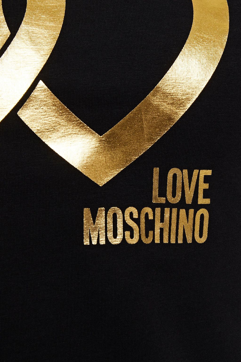LOVE MOSCHINO Metallic printed stretch-cotton jersey top