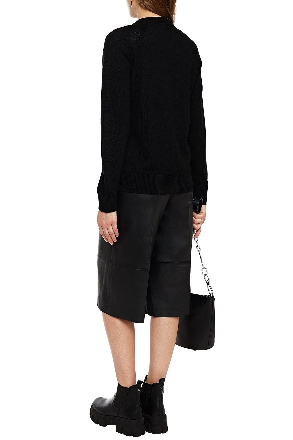 LOVE MOSCHINO Jacquard-paneled wool-blend cardigan