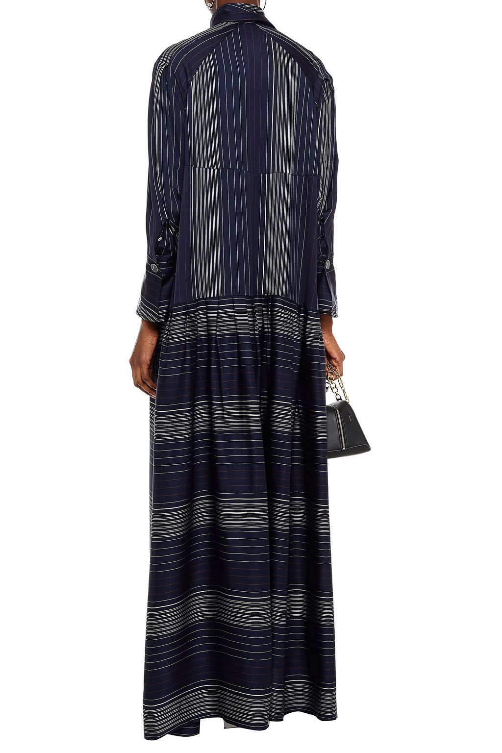 PALMER//HARDING Oversized pleated satin-jacquard maxi dress
