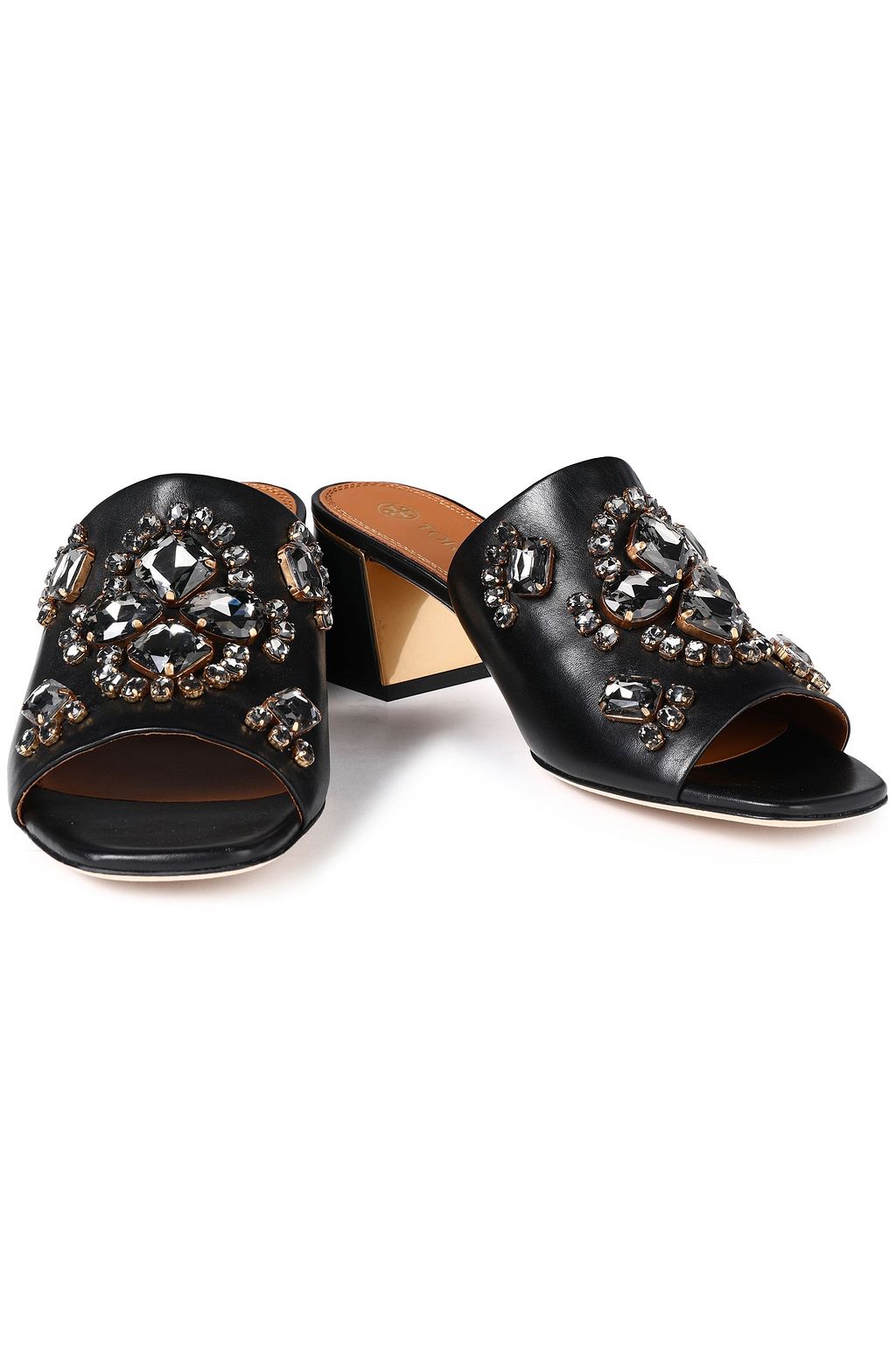 TORY BURCH Ines embellished leather mules