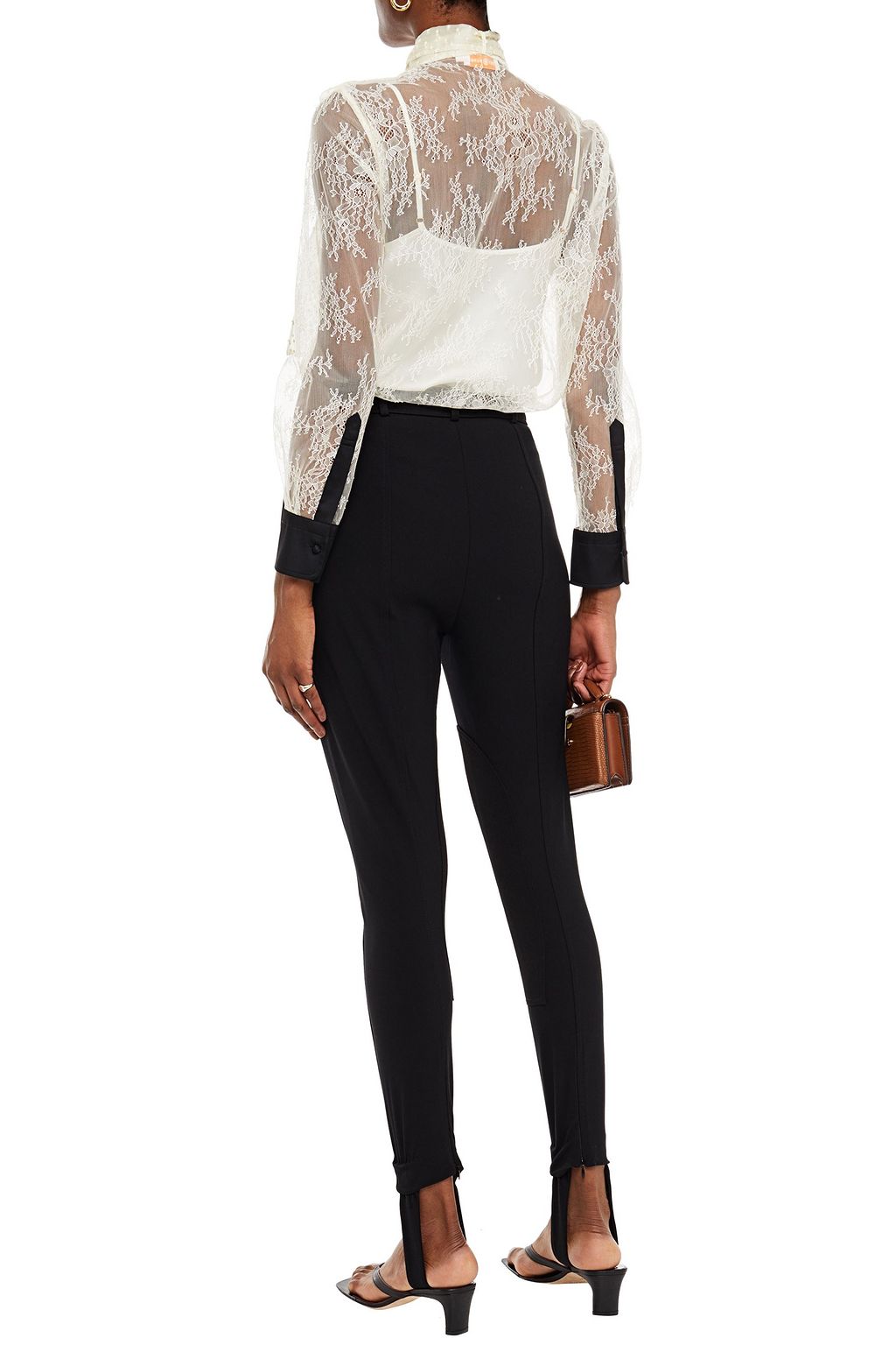 TORY BURCH Cotton-blend stretch-twill stirrup pants