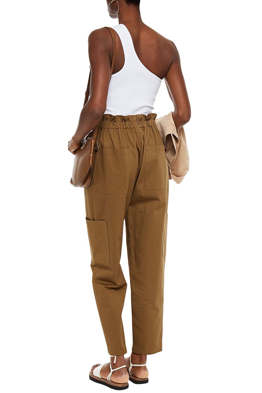 REDVALENTINO Pleated stretch-cotton twill tapered pants