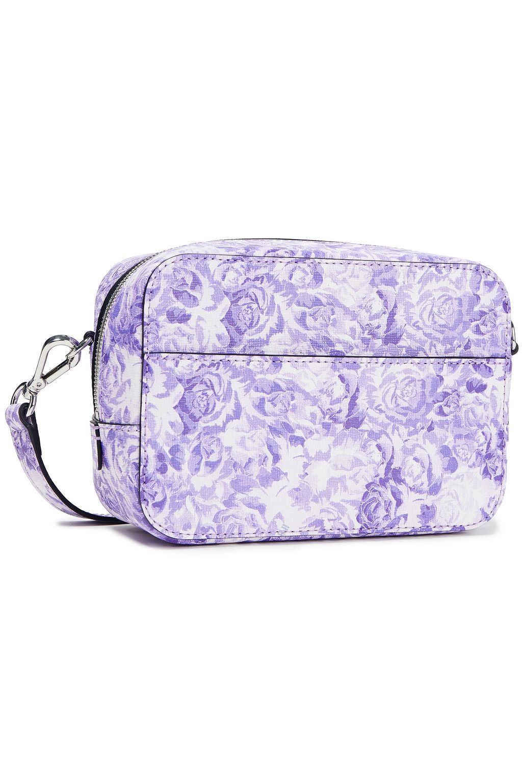 GANNI Schultertasche aus strukturiertem Leder mit floralem Print