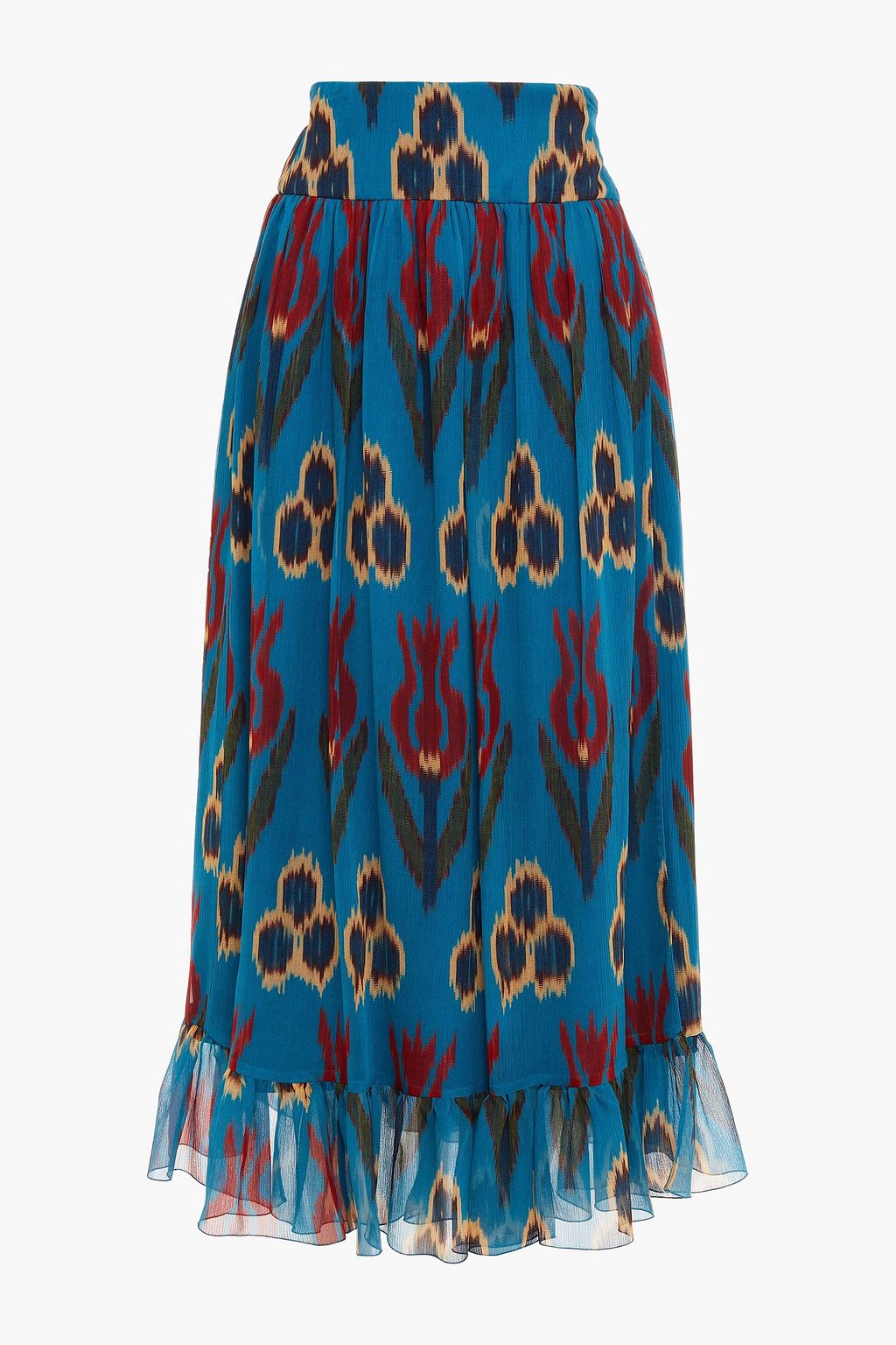 midi wrap skirt silk