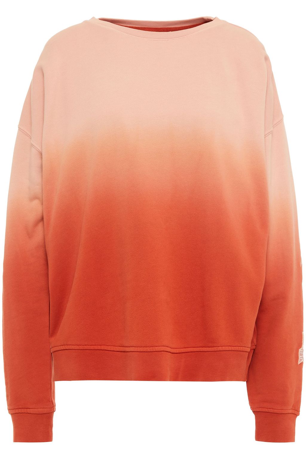 pastel orange sweatshirt