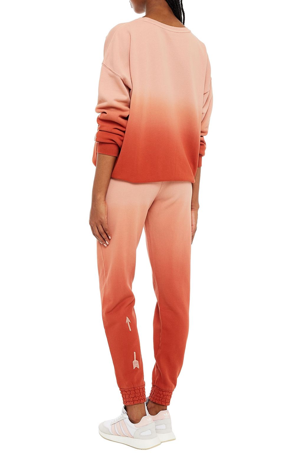 THE UPSIDE Alena embroidered dégradé French cotton-terry track pants