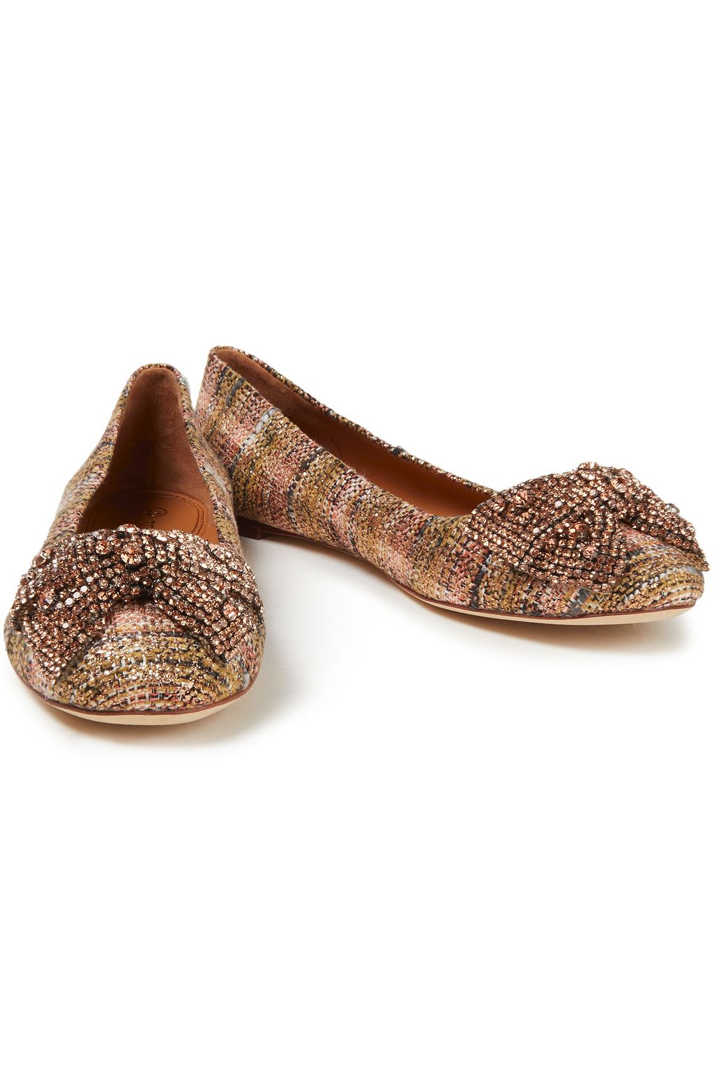 gold tory burch ballet flats