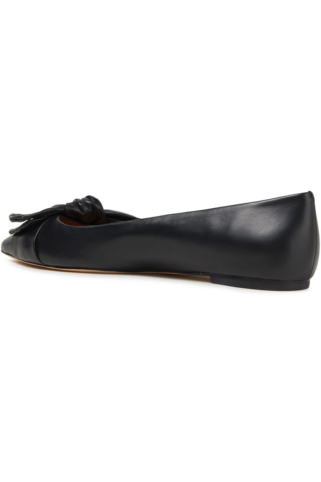 TORY BURCH Bow-embellished leather point-toe flats