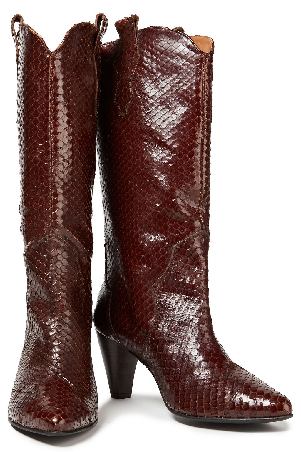 GESTUZ Snake-effect leather boots