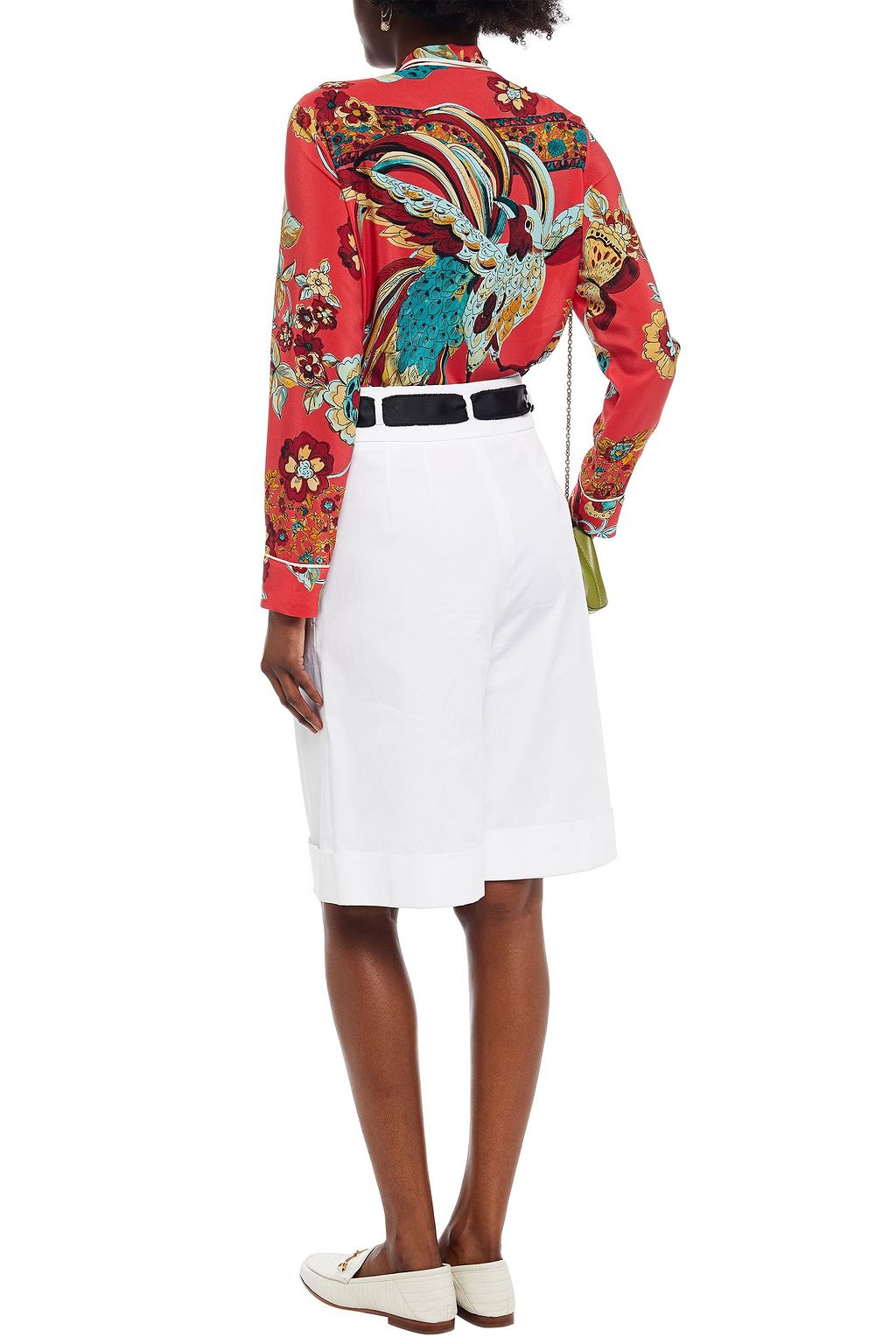 REDVALENTINO Schluppenbluse aus Crêpe de Chine aus Seide mit floralem Print