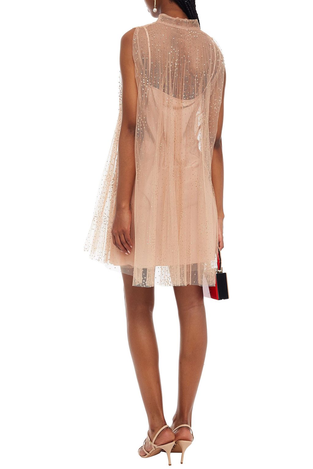 REDVALENTINO グリッター加工チュール ミニワンピース