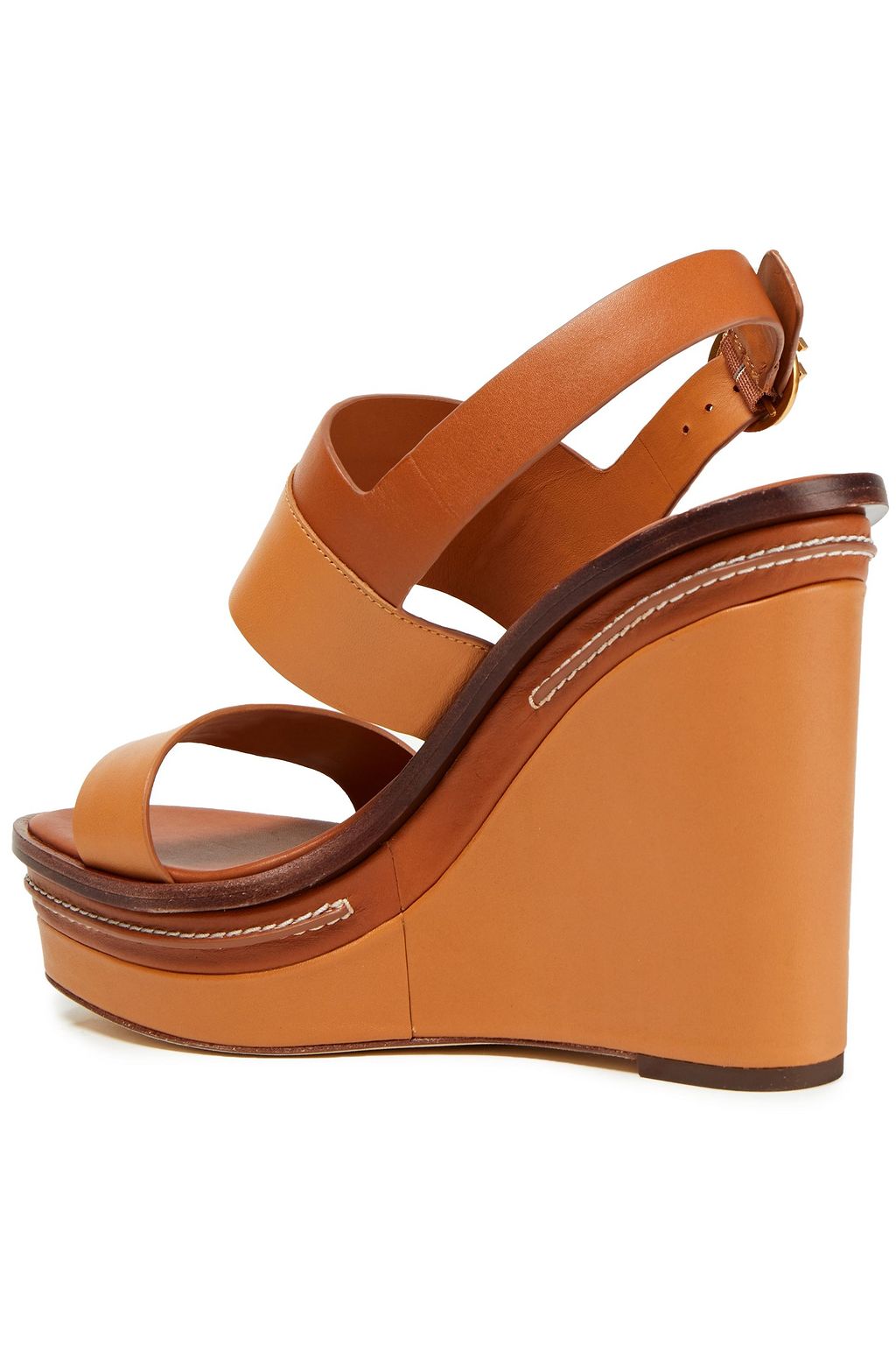 TORY BURCH Selby two-tone leather wedge sandals