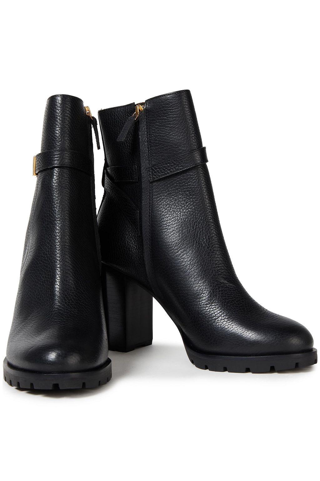 TORY BURCH Pebbled-leather ankle boots