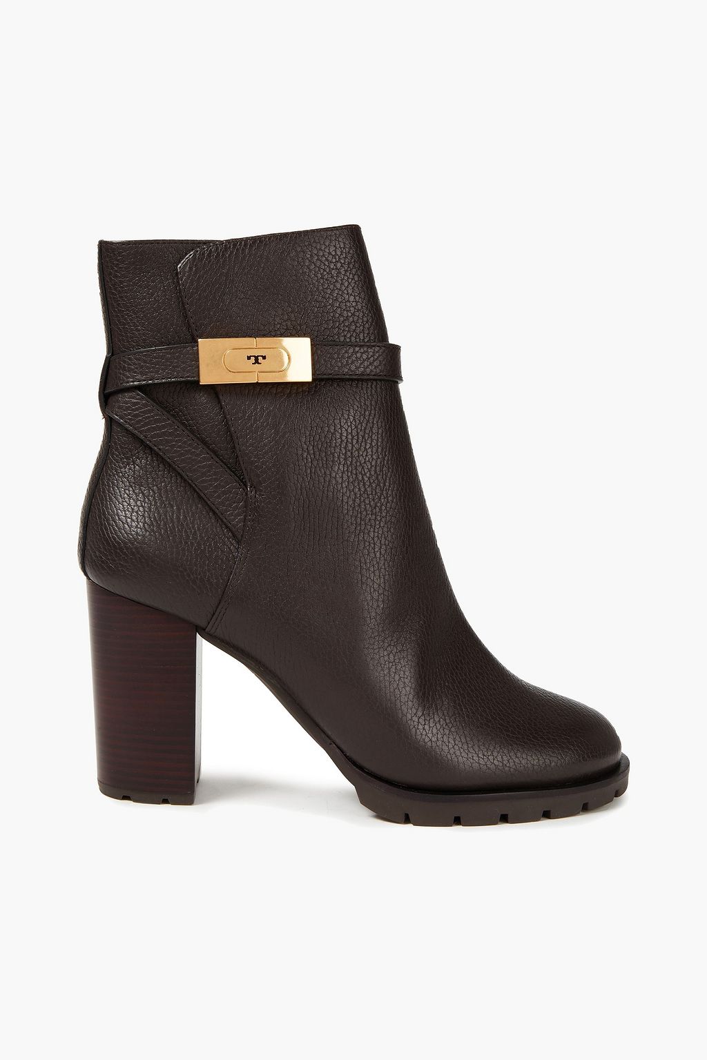 Chocolate Pebbled-leather ankle boots | TORY BURCH | THE OUTNET