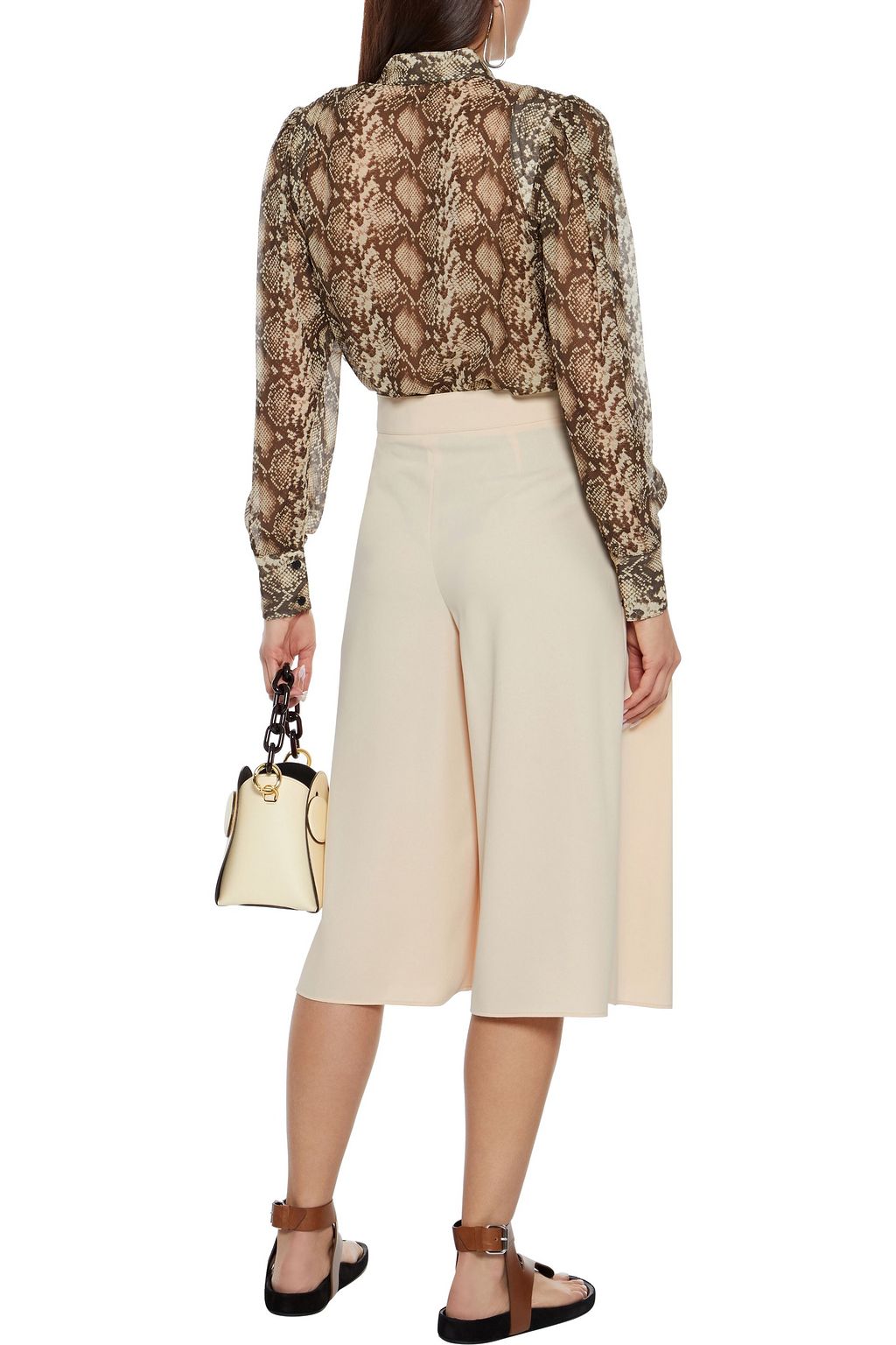 SEE BY CHLOÉ Tie-front layered crepe culottes