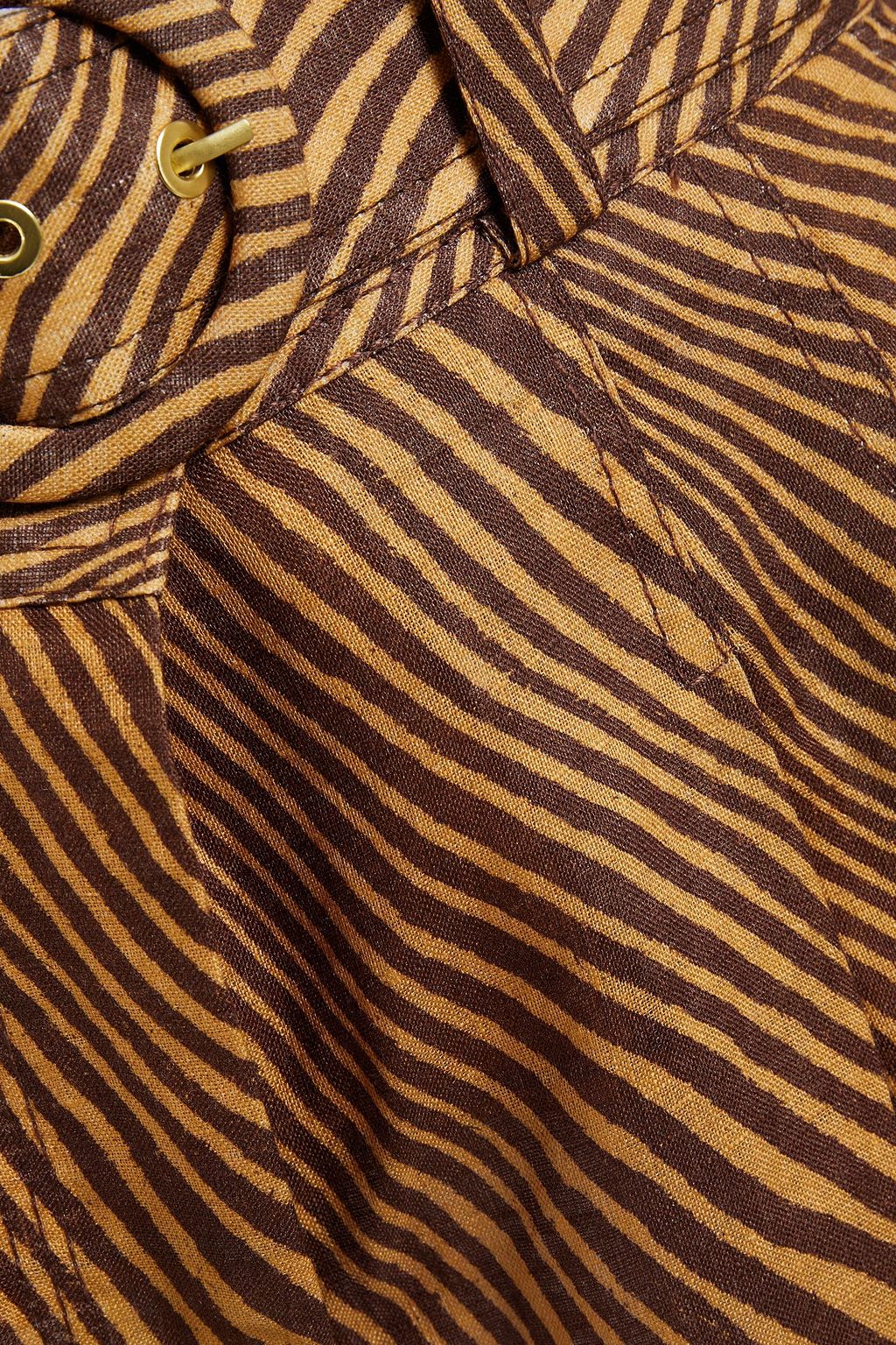 ZIMMERMANN Belted zebra-print linen shorts