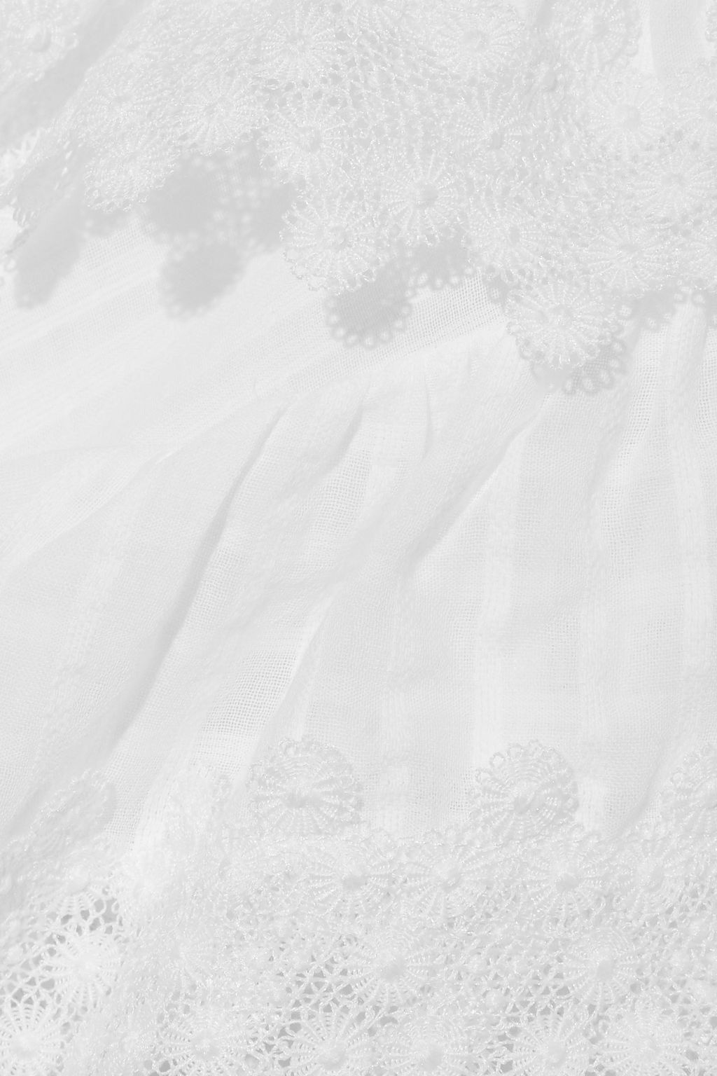 SEE BY CHLOÉ Guipure lace-trimmed tiered cotton-jacquard midi dress