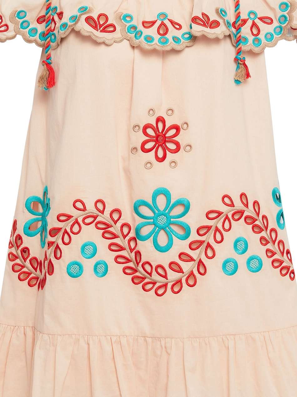 cold-shoulder broderie anglaise cotton mini dress