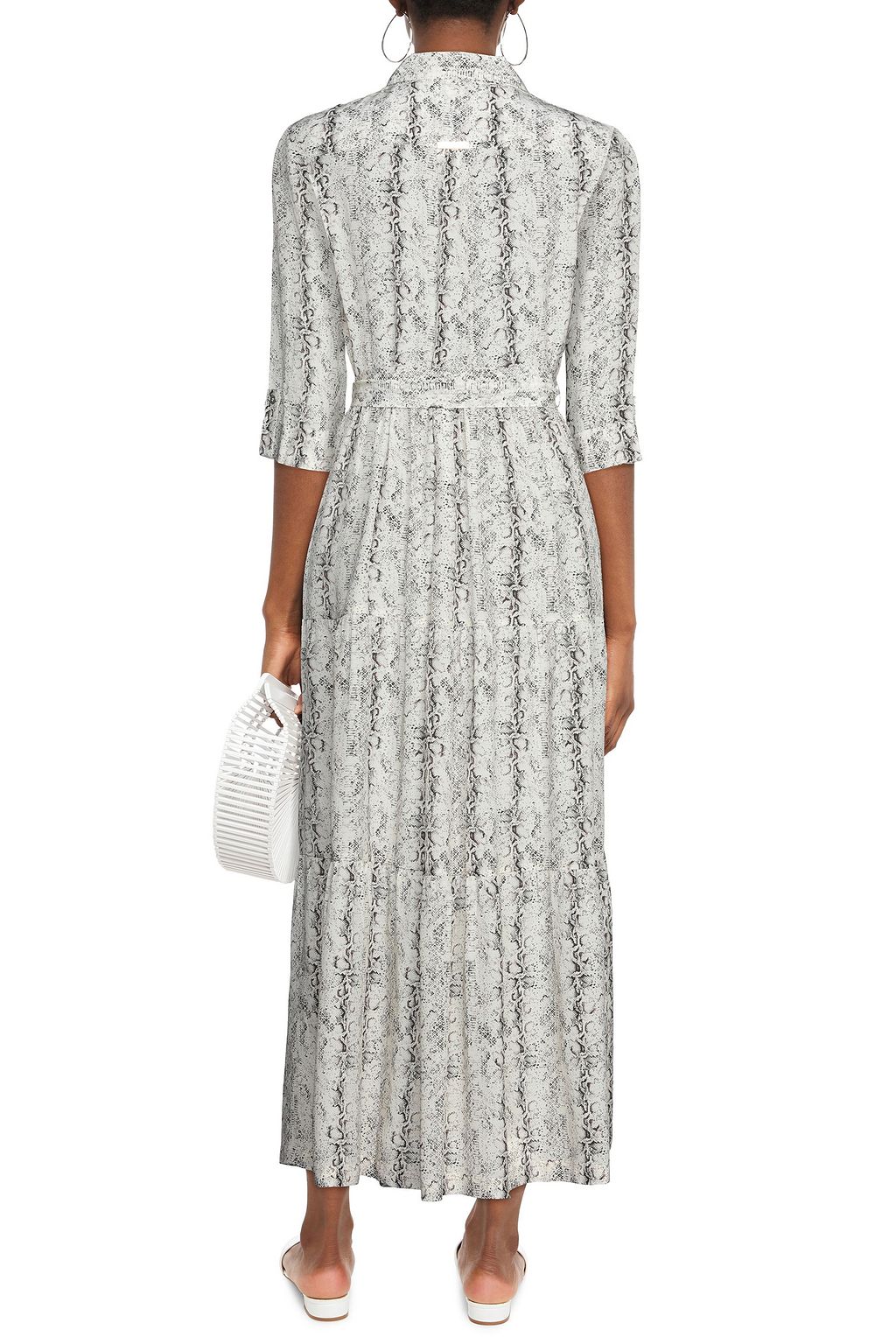 HEIDI KLEIN Snake-print silk crepe de chine maxi shirt dress