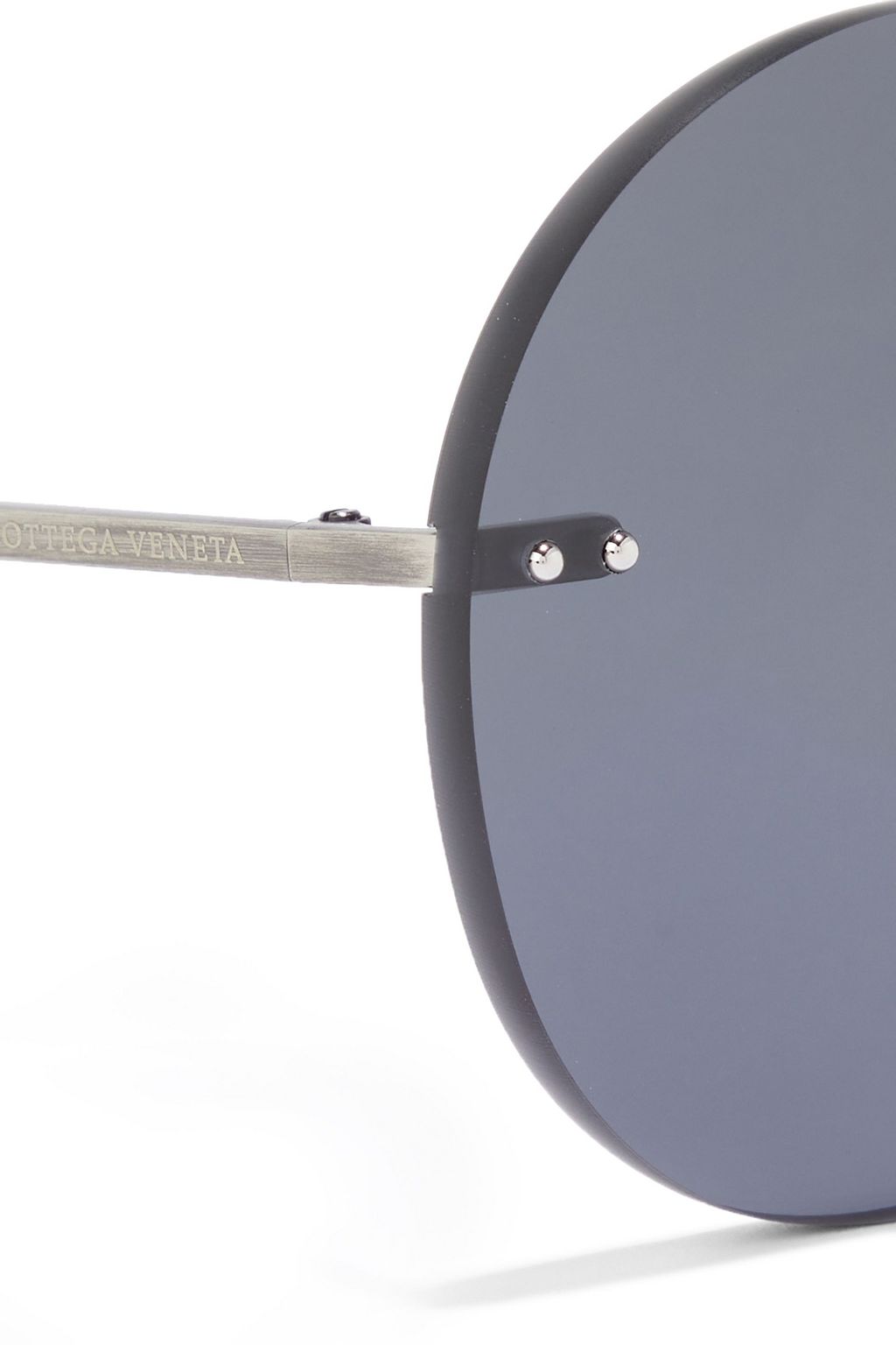 BOTTEGA VENETA Round-frame silver-tone sunglasses