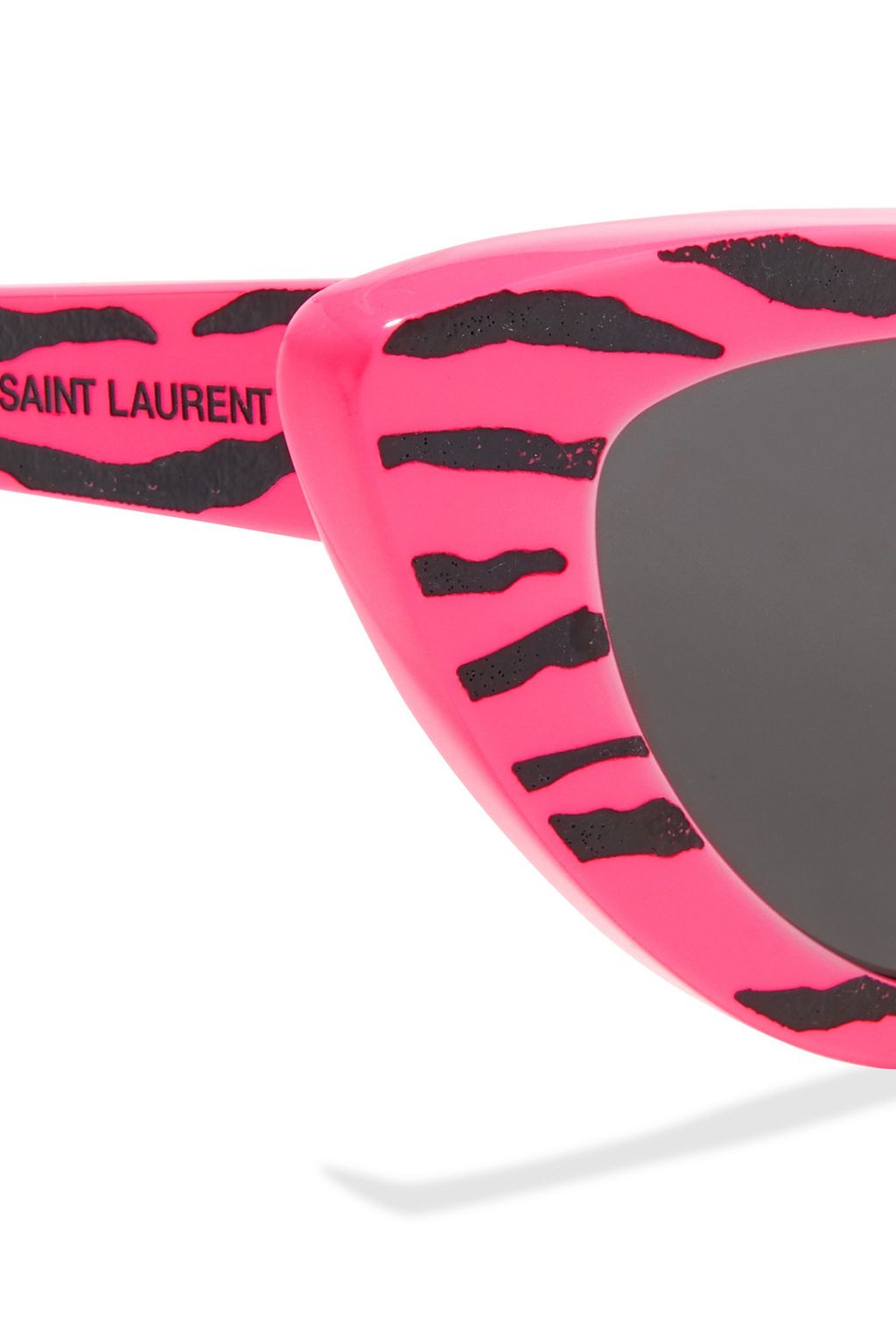 SAINT LAURENT Lily cat-eye zebra-print acetate sunglasses