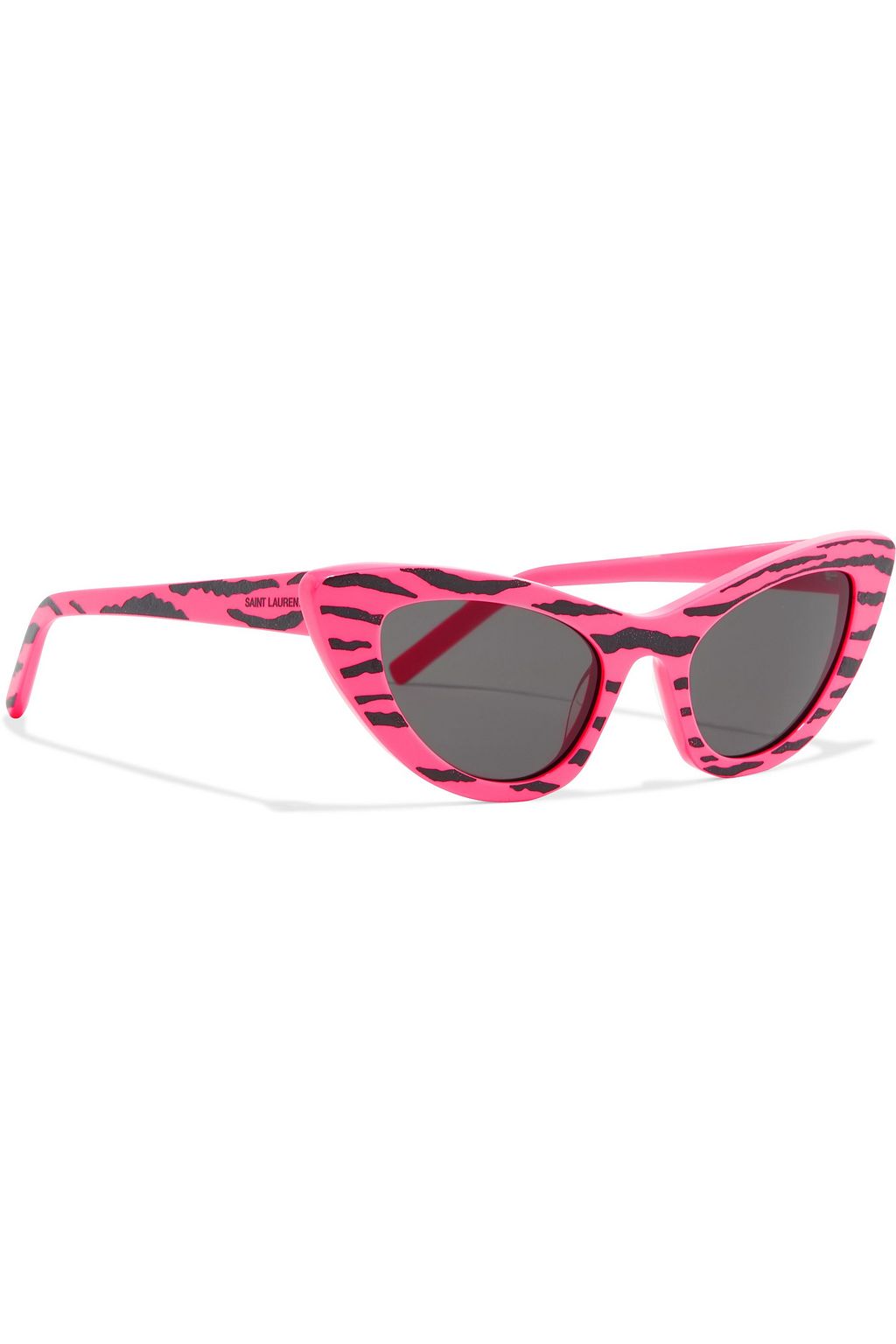 SAINT LAURENT Lily cat-eye zebra-print acetate sunglasses
