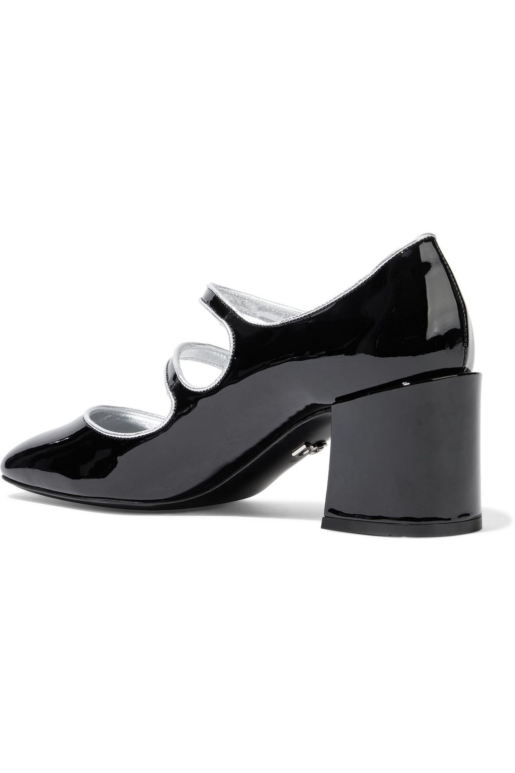 DOLCE&GABBANA Jackie crystal-embellished patent-leather Mary Jane pumps