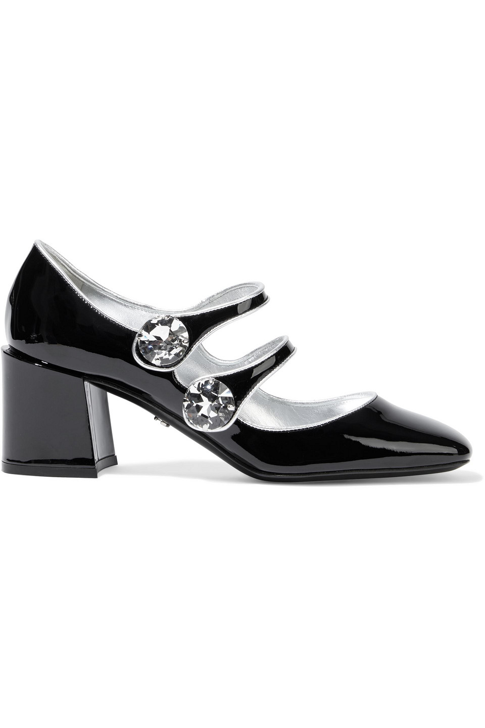 Dolce&Gabbana Jackie crystal-embellished patent-leather Mary Jane pumps