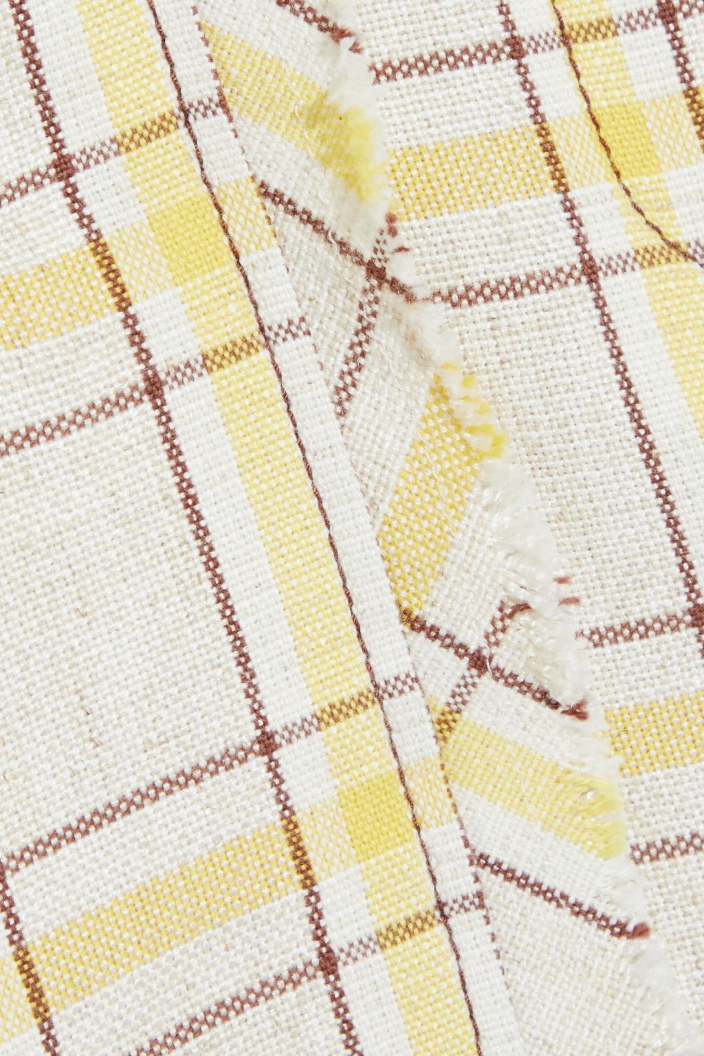 REJINA PYO Ellie frayed checked jacquard midi skirt