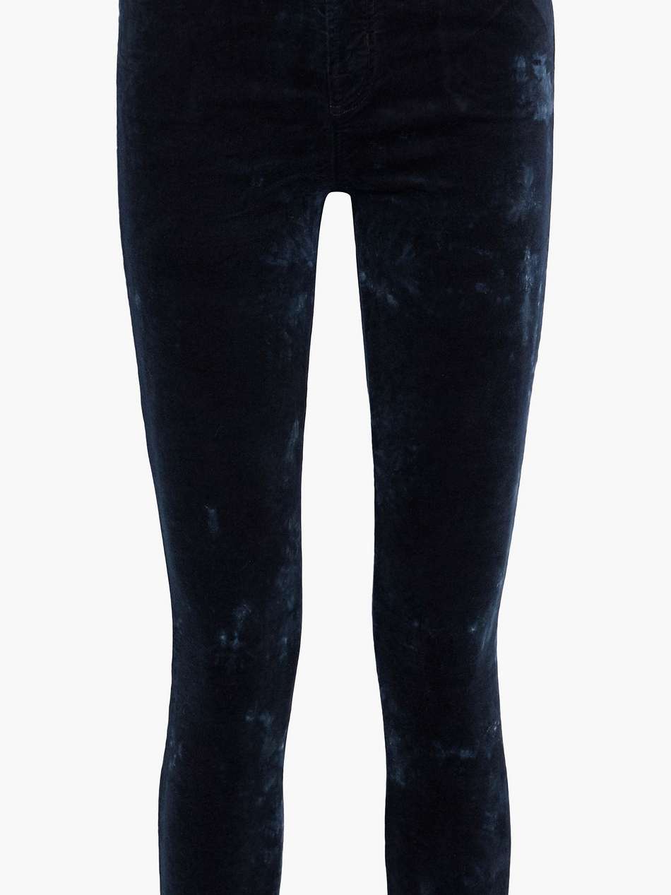 alana cropped cotton-blend crushed-velvet skinny pants