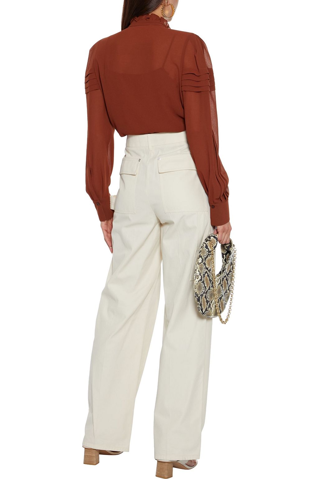 SEE BY CHLOÉ Ruffle-trimmed pintucked georgette blouse