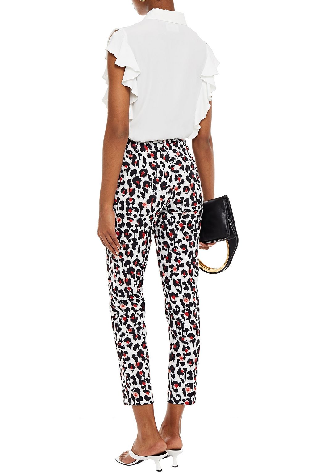 BOUTIQUE MOSCHINO Cropped printed ponte skinny pants