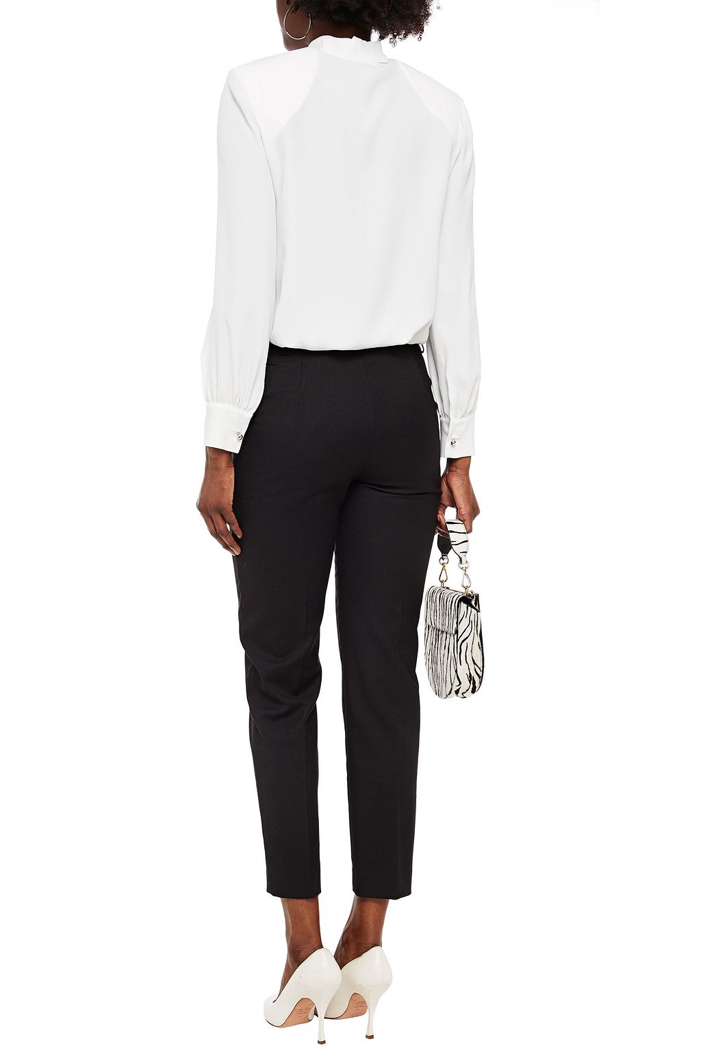 BOUTIQUE MOSCHINO Cropped twill slim-leg pants