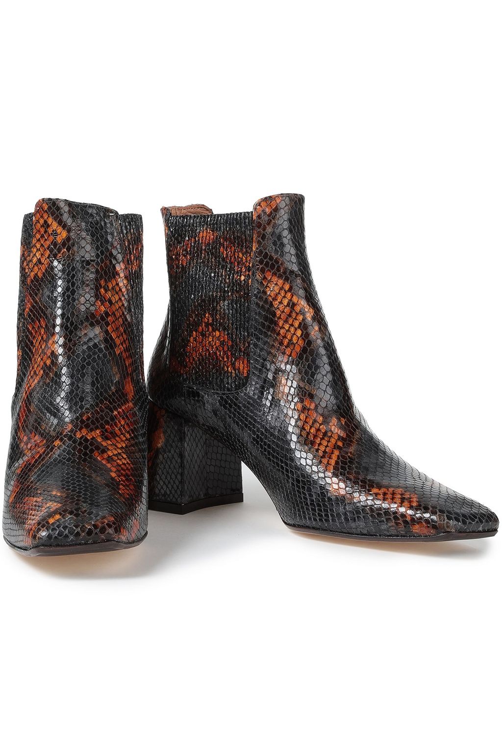 MIISTA Beta snake-effect leather ankle boots