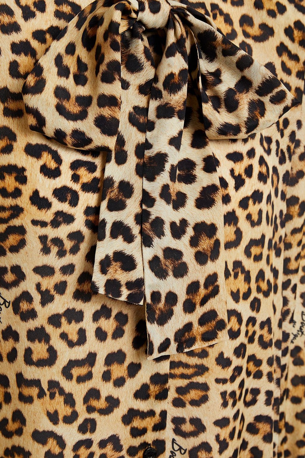 BOUTIQUE MOSCHINO Pussy-bow leopard-print crepe de chine blouse