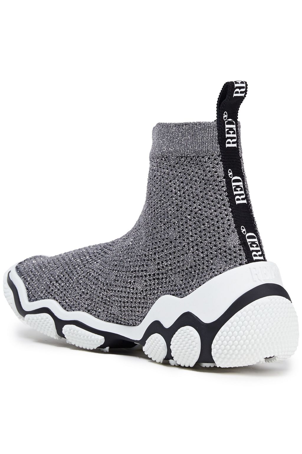 RED(V) Stretch-knit high-top sneakers