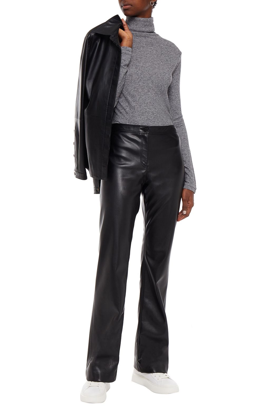 LOULOU STUDIO Embroidered ribbed jersey turtleneck sweater