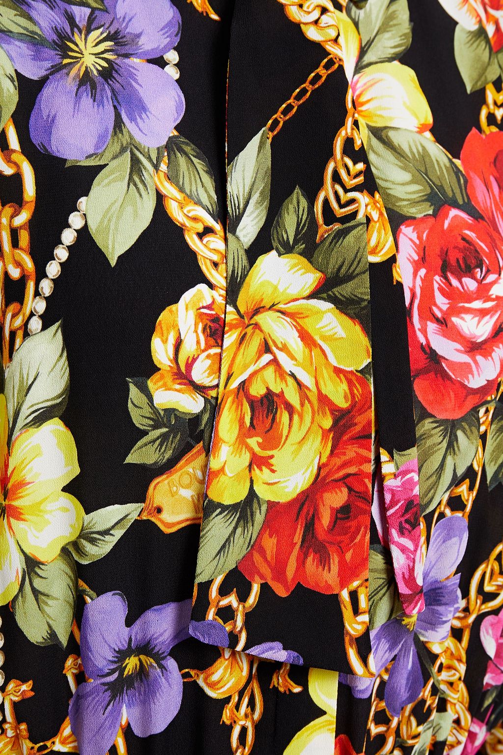 BOUTIQUE MOSCHINO Tie-neck floral-print crepe midi dress