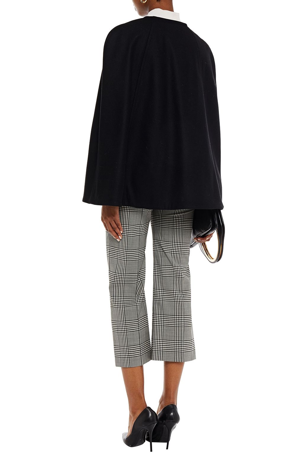 BOUTIQUE MOSCHINO Button-detailed wool-blend brushed-felt cape