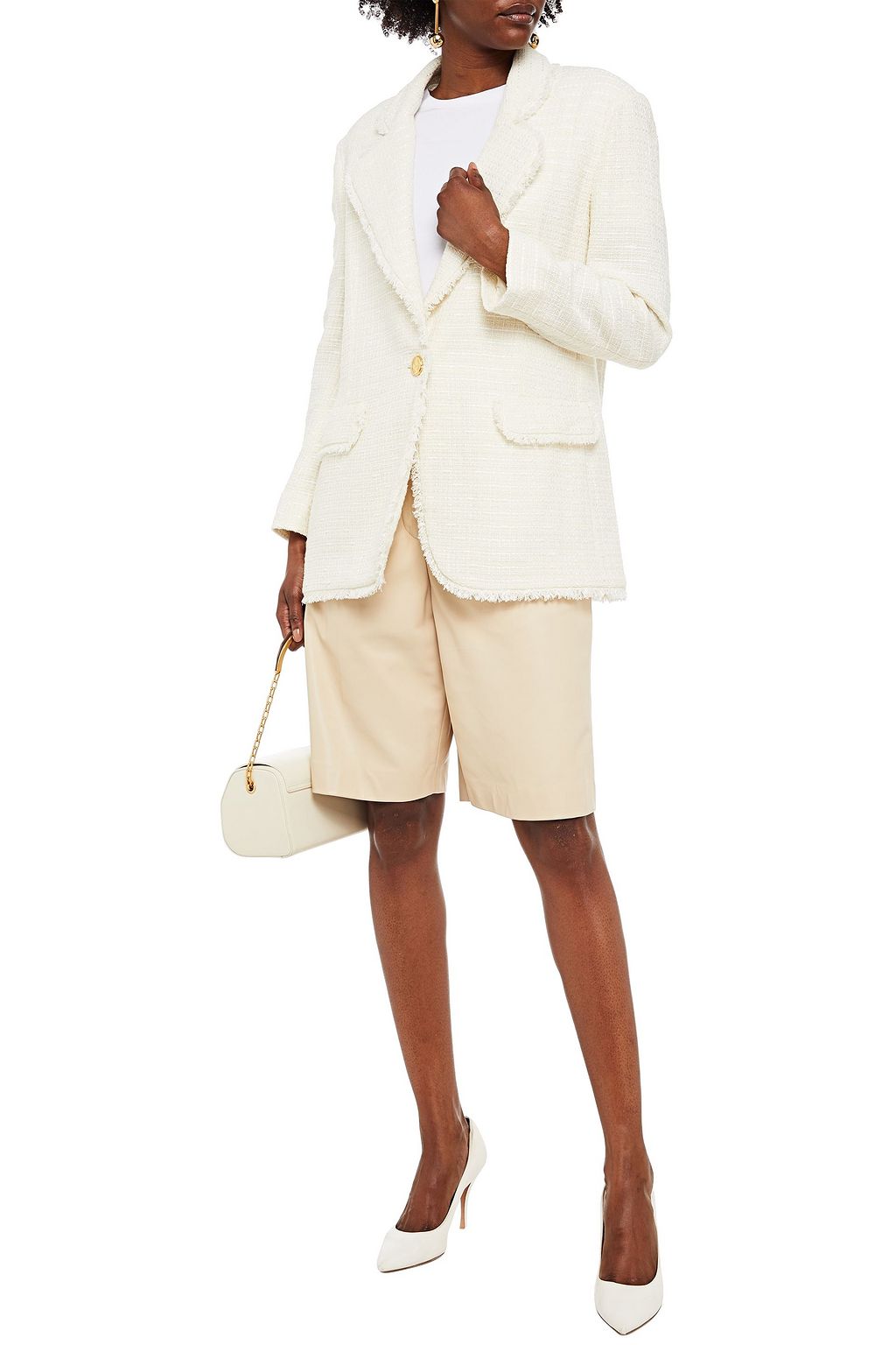 BOUTIQUE MOSCHINO Frayed tweed blazer
