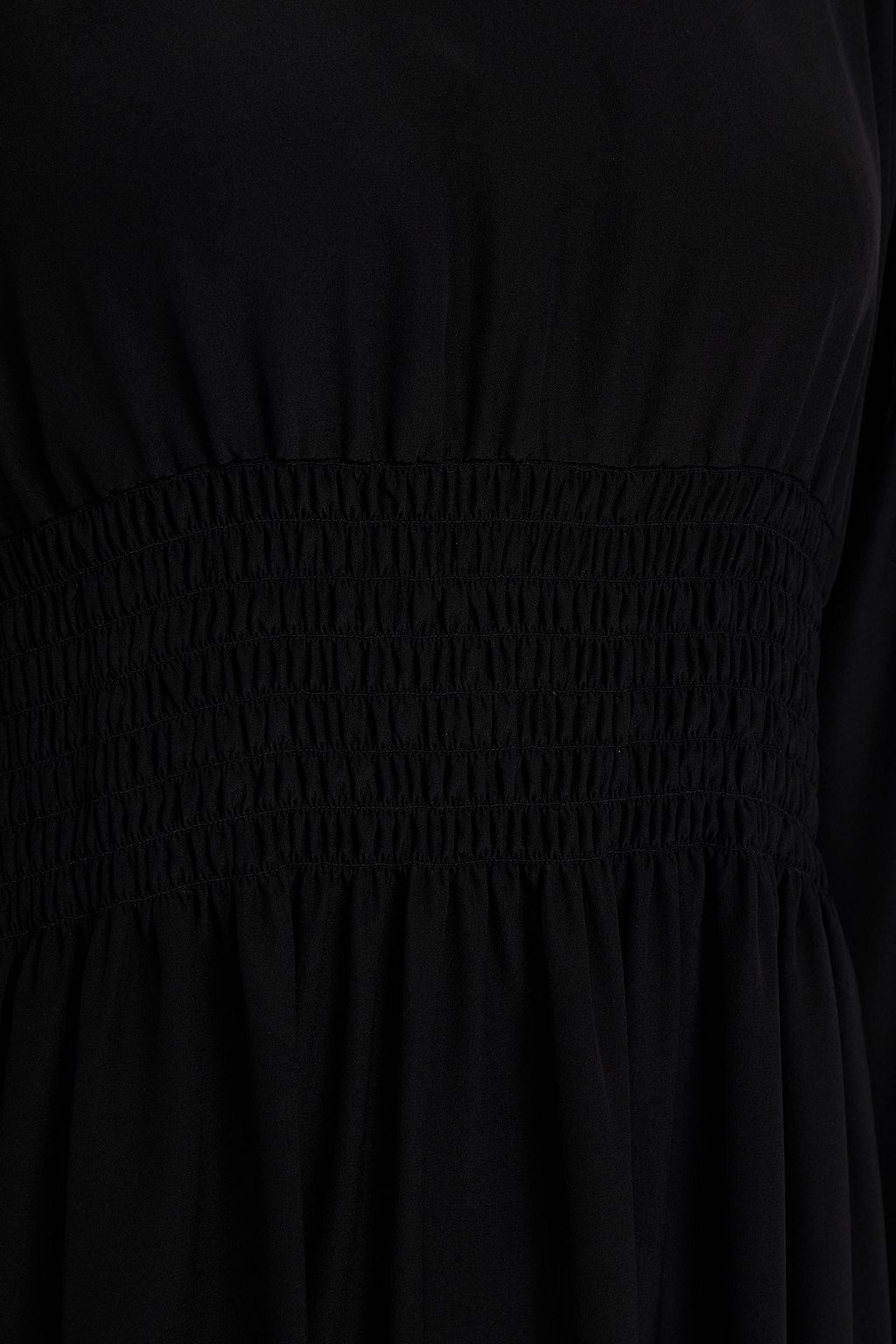 REDVALENTINO Shirred silk crepe de chine midi dress