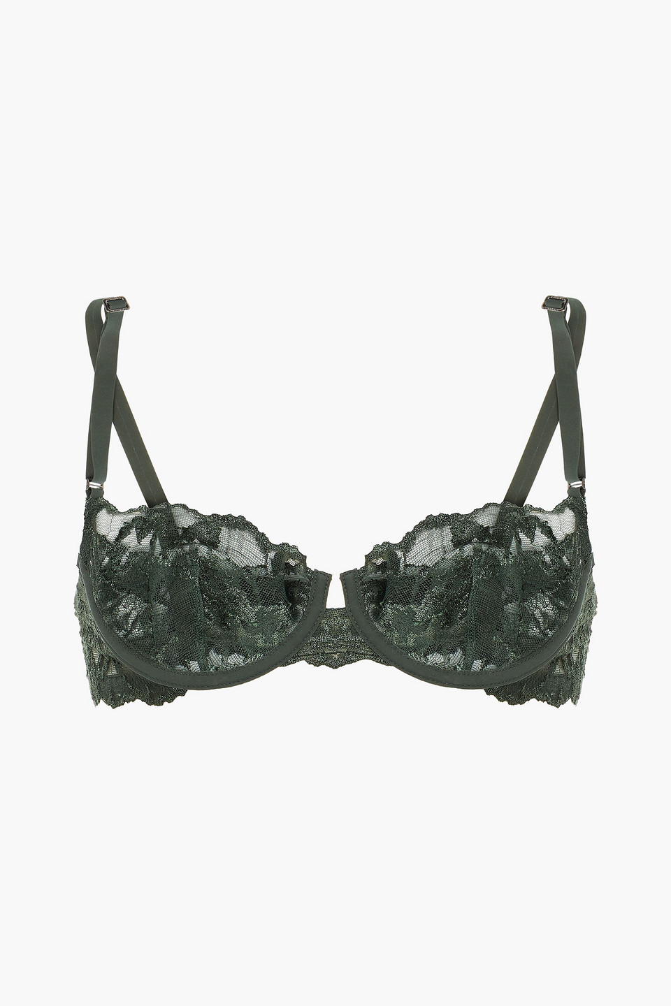 La Perla Woman Lace Balconette Bra Forest Green Size III B