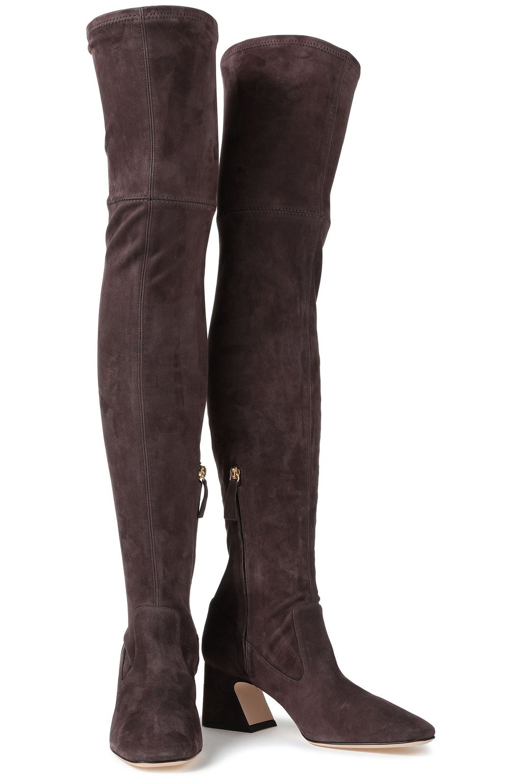 ALBERTA FERRETTI Stretch-suede over-the-knee boots