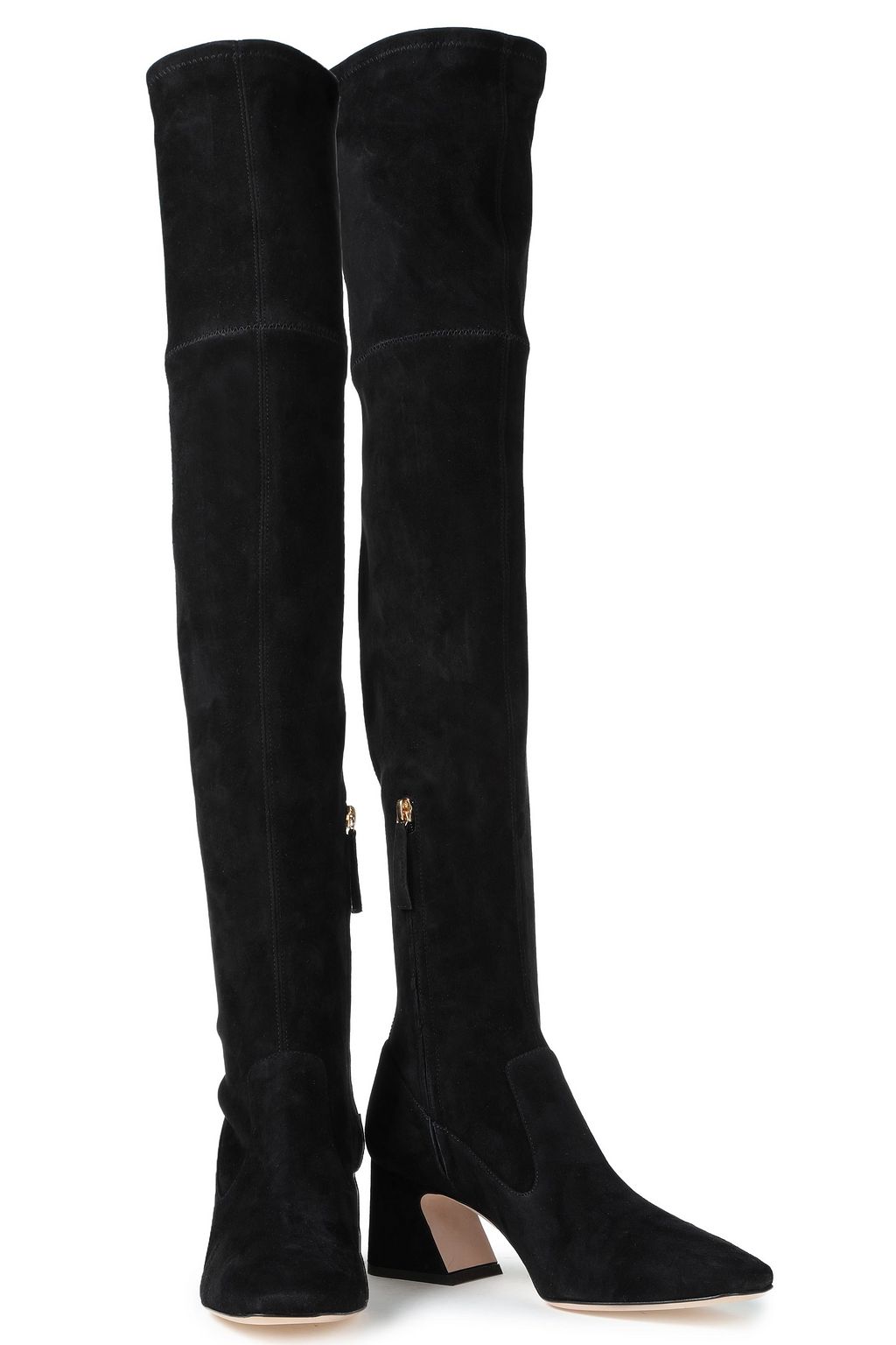 ALBERTA FERRETTI Stretch-suede over-the-knee boots