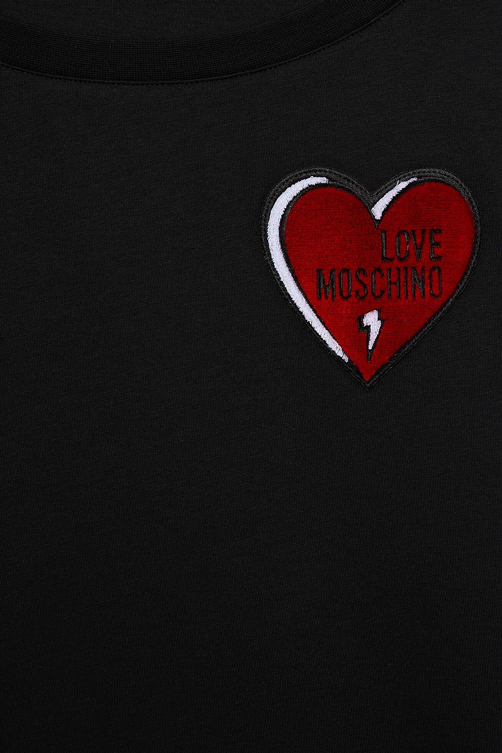 LOVE MOSCHINO Appliquéd stretch-cotton jersey T-shirt