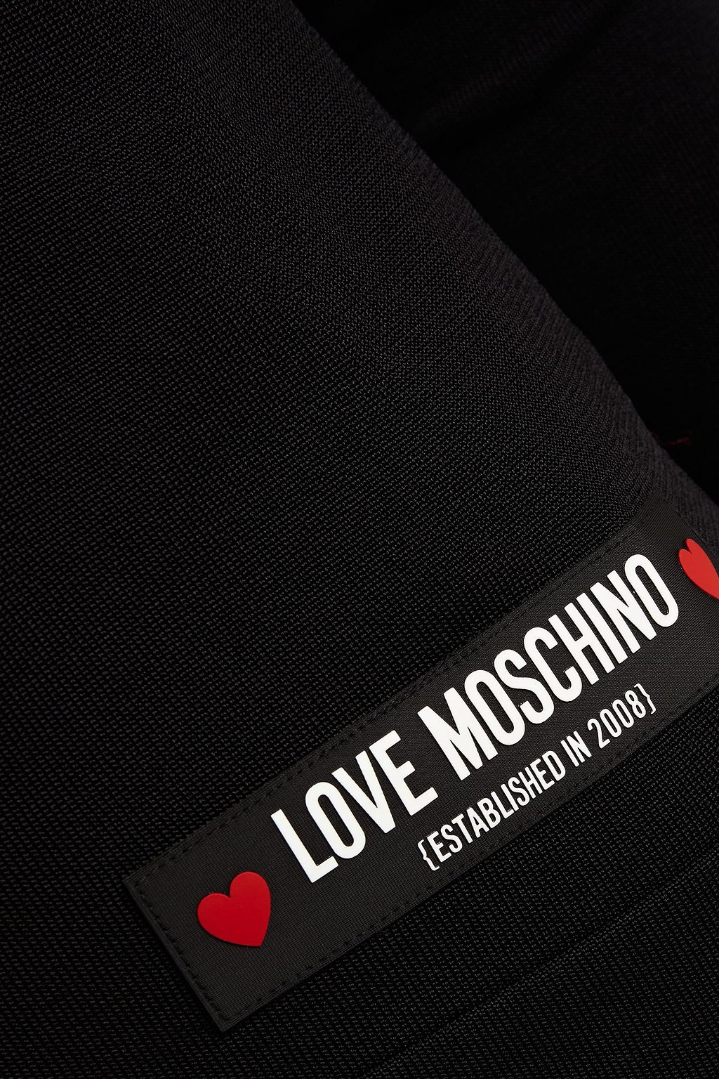 LOVE MOSCHINO Appliquéd stretch-knit sweater