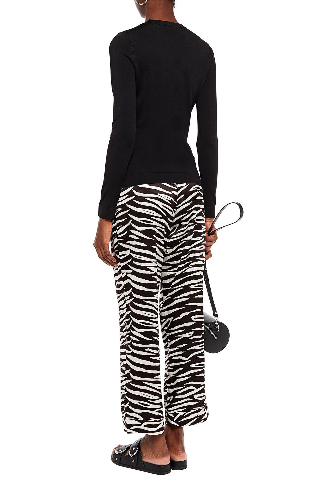 LOVE MOSCHINO Appliquéd stretch-knit sweater