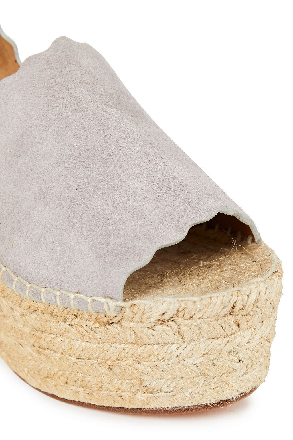 CHLOÉ Lauren scalloped suede espadrille wedge sandals