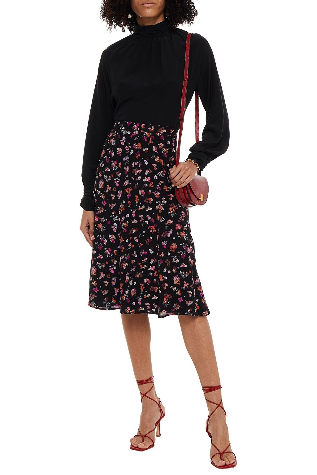 ALTUZARRA Floral-print silk-crepe skirt